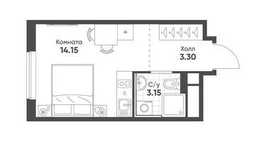 Студия, 20&nbsp;м²