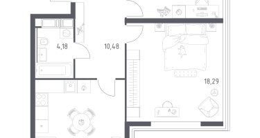 Студия, 69&nbsp;м²