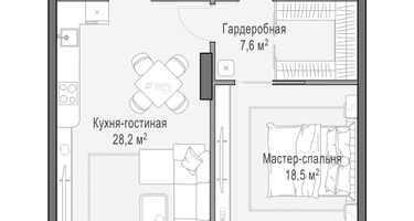 1-к. квартира, 72 м²