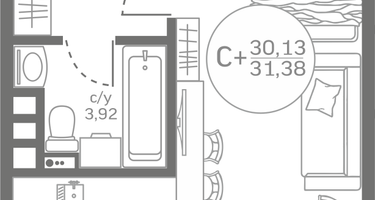 Студия, 30&nbsp;м²