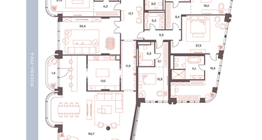 6-к. квартира, 338&nbsp;м²