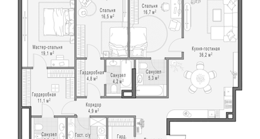 3-к. квартира, 146&nbsp;м²