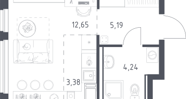 Студия, 25&nbsp;м²