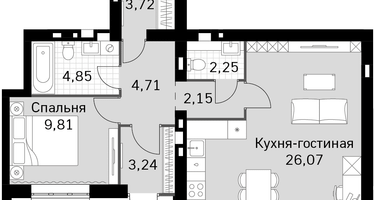 3-к. квартира, 56&nbsp;м²