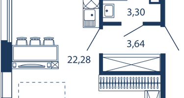 Студия, 29&nbsp;м²