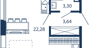 Студия, 29&nbsp;м²