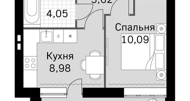 1-к. квартира, 29 м²