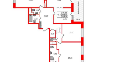 4-к. квартира, 117 м²