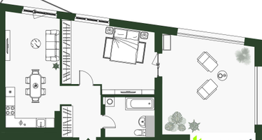 1-к. квартира, 63&nbsp;м²