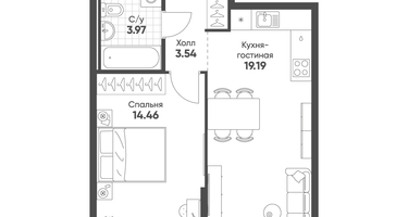 1-к. квартира, 41&nbsp;м²