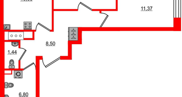 2-к. квартира, 59&nbsp;м²