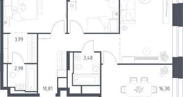 3-к. квартира, 78&nbsp;м²
