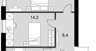 2-к. квартира, 58 м²