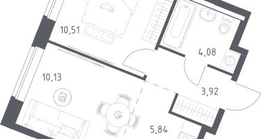 Студия, 34&nbsp;м²