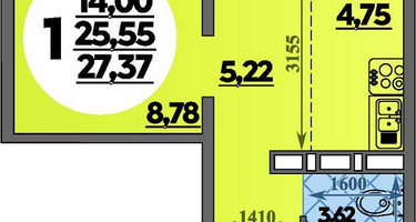 Студия, 27&nbsp;м²