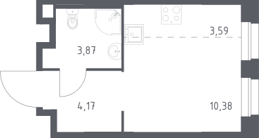Студия, 22&nbsp;м²