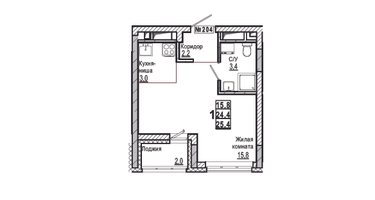 Студия, 25&nbsp;м²