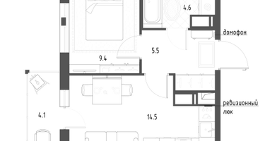 1-к. квартира, 35&nbsp;м²