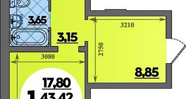 1-к. квартира, 46&nbsp;м²