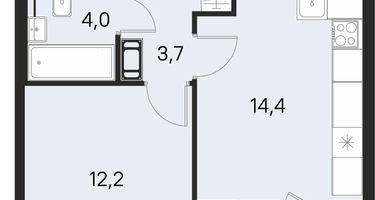 1-к. квартира, 36&nbsp;м²