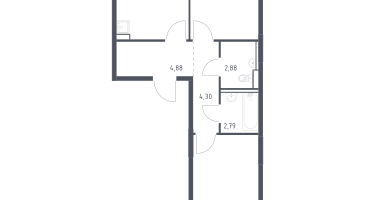 2-к. квартира, 57&nbsp;м²