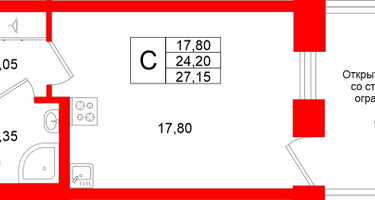 Студия, 24&nbsp;м²