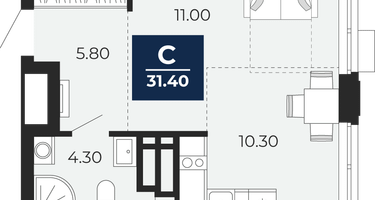 Студия, 31&nbsp;м²