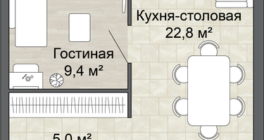 1-к. квартира, 42 м²