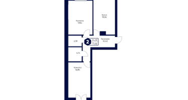 2-к. квартира, 71&nbsp;м²