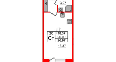 Студия, 24 м²