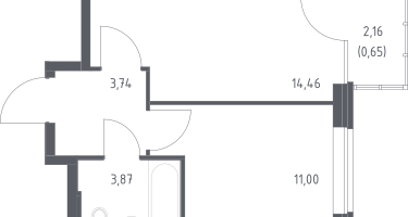 1-к. квартира, 33&nbsp;м²