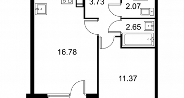 Студия, 38&nbsp;м²