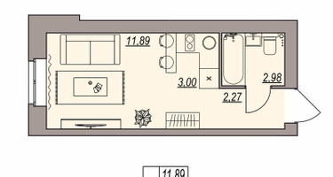 Студия, 20 м²