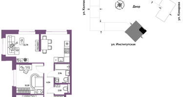 Студия, 62 м²