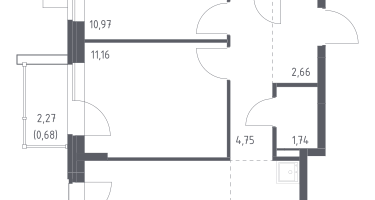 Студия, 53&nbsp;м²