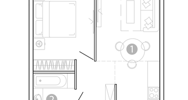 1-к. квартира, 41&nbsp;м²