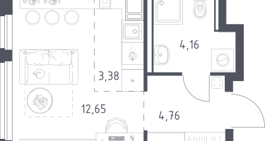 Студия, 24&nbsp;м²