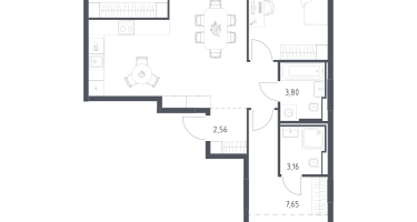 3-к. квартира, 86&nbsp;м²
