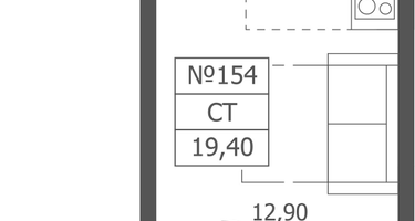 Студия, 19 м²