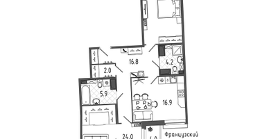 2-к. квартира, 94&nbsp;м²