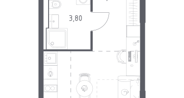 Студия, 22&nbsp;м²