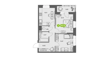 2-к. квартира, 49&nbsp;м²