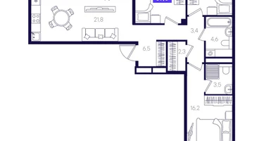 3-к. квартира, 89&nbsp;м²