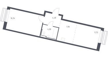 Студия, 44&nbsp;м²