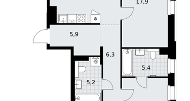 3-к. квартира, 102&nbsp;м²