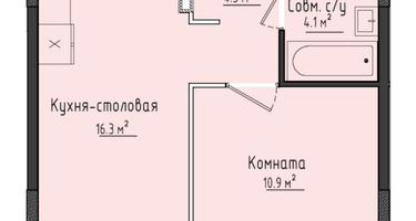 1-к. квартира, 36&nbsp;м²