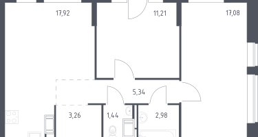 2-к. квартира, 60&nbsp;м²