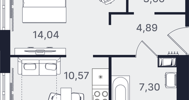 1-к. квартира, 40&nbsp;м²