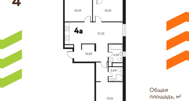 4-к. квартира, 78 м²