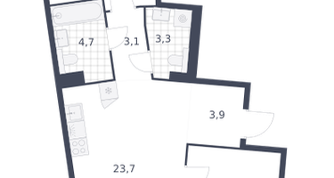 2-к. квартира, 71&nbsp;м²